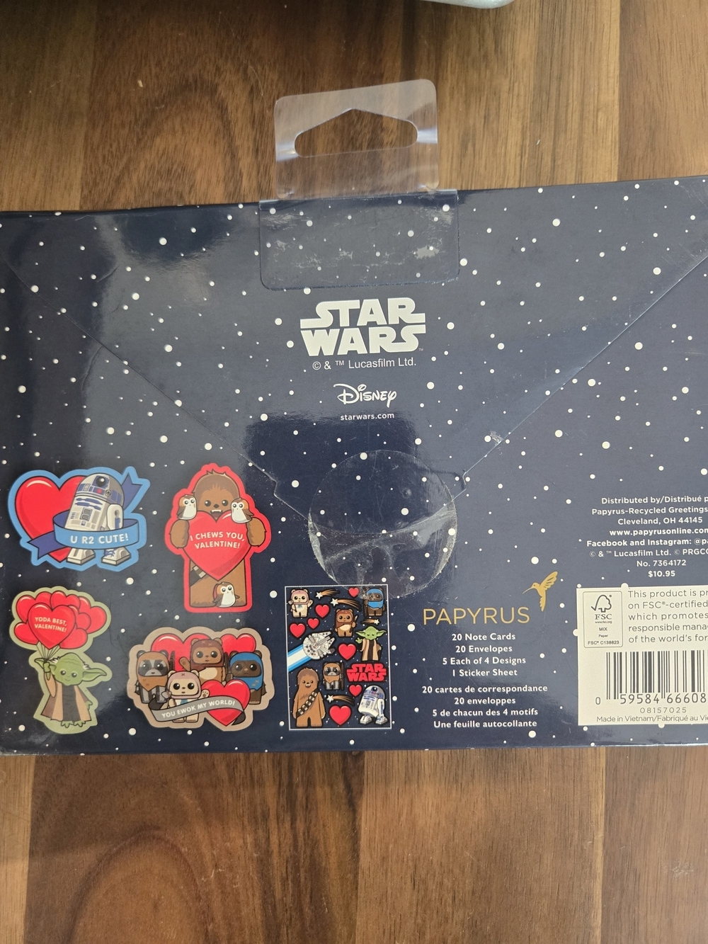 Star Wars Valentines Kids Note Card Set - Picture 2 of 3